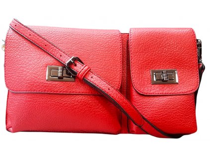 Crossbody dámská kabelka Flora&Co se dvěma kapsami červená