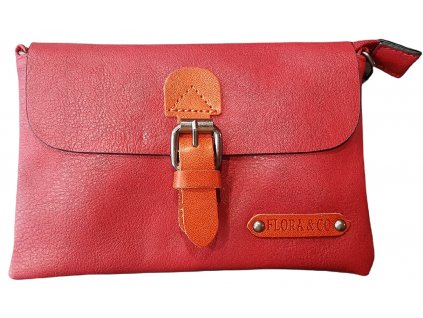 Crossbody kabelka Flora&Co malá s přezkou červená