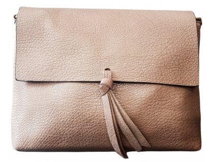 Crossbody kabelka Flora&Co se střapcem tmavě béžová