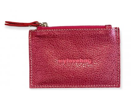 My love bag kožená peněženka malá metalická růžová