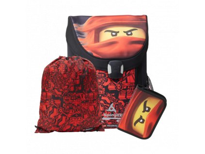 LEGO Ninjago Red EASY - školní aktovka, 3 dílný set