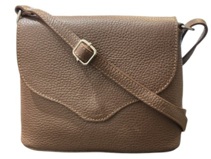 Dámská kožená crossbody kabelka hnědá