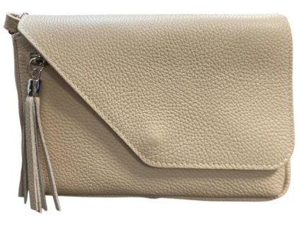 Vera Pelle dámská kožená crossbody kabelka světle béžová