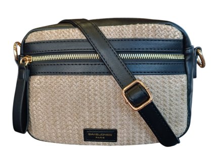 David Jones trendy crossbody kabelka s přírodním vzorem - černá