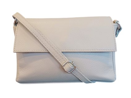 Vera Pelle kožená dámská crossbody s klopou  béžová
