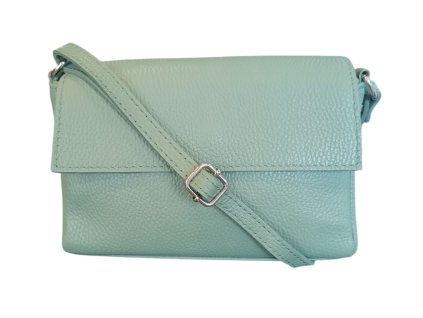 Vera Pelle kožená dámská crossbody s klopou mintová