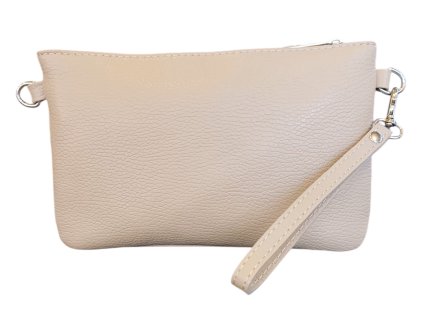 Vera Pelle kožená malá crossbody tmavě béžová
