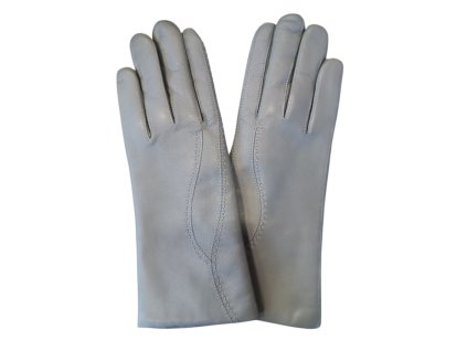 Kožené dámské rukavice Junek s výšivkou tmavě šedé