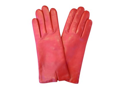 Kožené dámské hladké rukavice Junek červené