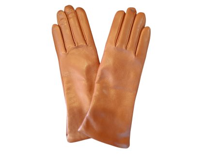 Kožené hladké dámské rukavice Junek koňakové