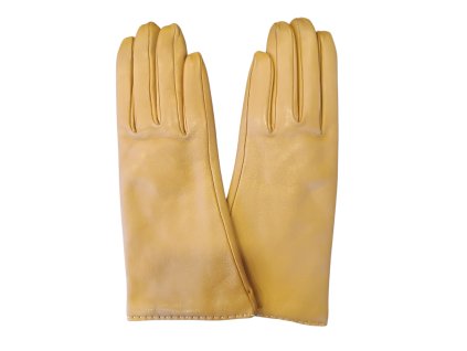 Kožené hladké dámské rukavice Junek béžové