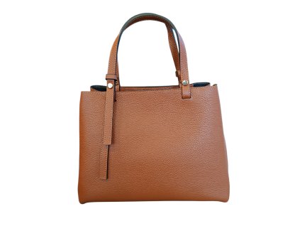 Vera Pelle dámská střední kožená kabelka koňaková