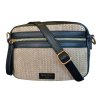 David Jones trendy crossbody kabelka s přírodním vzorem - černá