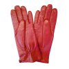 Kožené dámské rukavice Junek s výšivkou červené