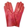 Kožené dámské hladké rukavice Junek červené