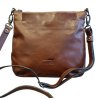 Marta Ponti dámská kožená crossbody kabelka koňaková