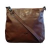 Marta Ponti dámská kožená crossbody kabelka koňaková