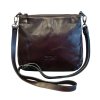 Marta Ponti dámská kožená crossbody kabelka hnědá