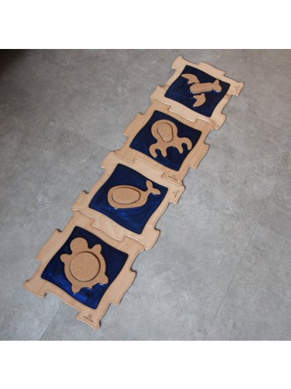 Dřevěné senzomotorické puzzle Pod hladinou - 4 ks