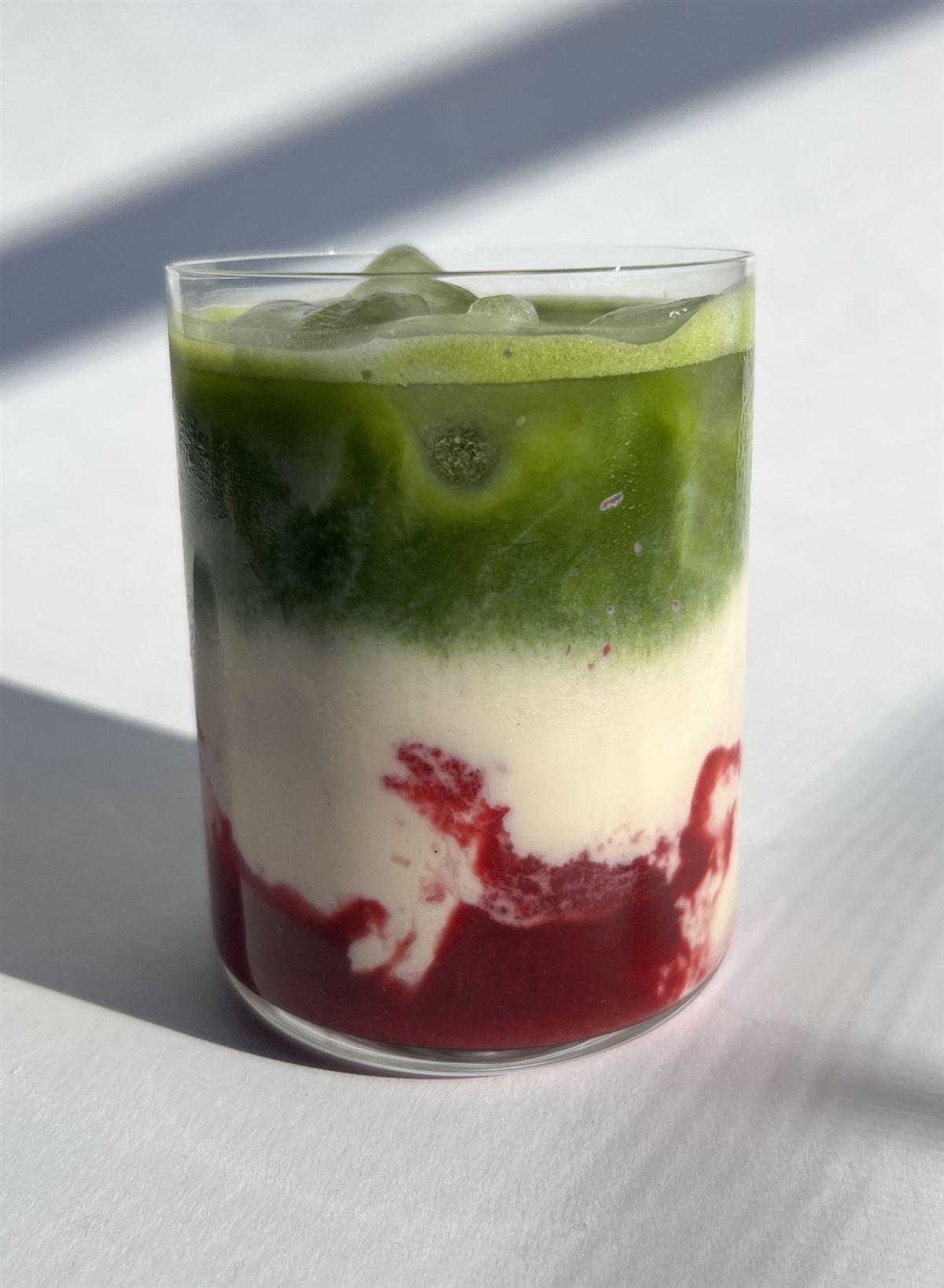 Raspberry Iced Matcha Latte