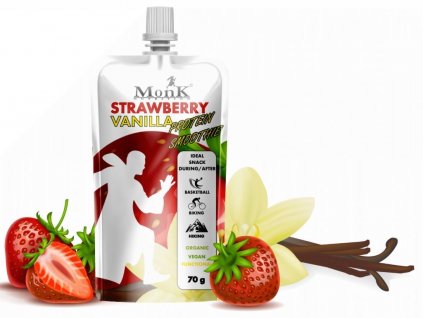 Monk Strawberry Vanilla Protein Smoothie Delicious snacks from MONK Nutrition