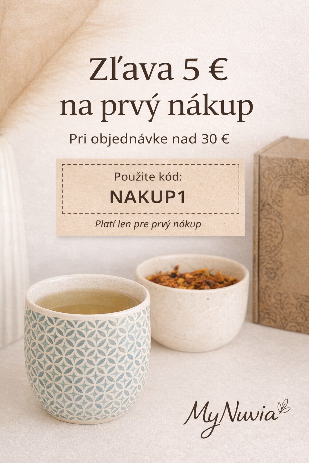 Zľava 5 € na prvý nákup v e-shope MyNuvia pri objednávke nad 30 €, zľavový kód NAKUP1