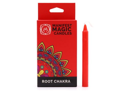 Ezoterické Magické Sviečky (balenie po 12 ks) - Červené - Koreňová Čakra