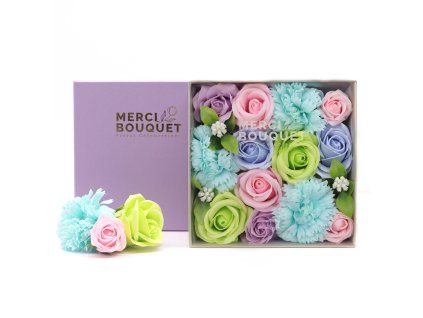 Box z mydlových  kvetov - Modrý