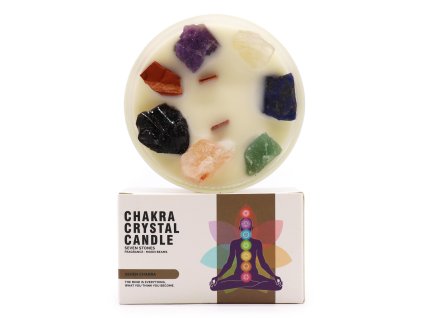 Čakrová Sviečka s Drahými Kameňmi - Sedem Čakier