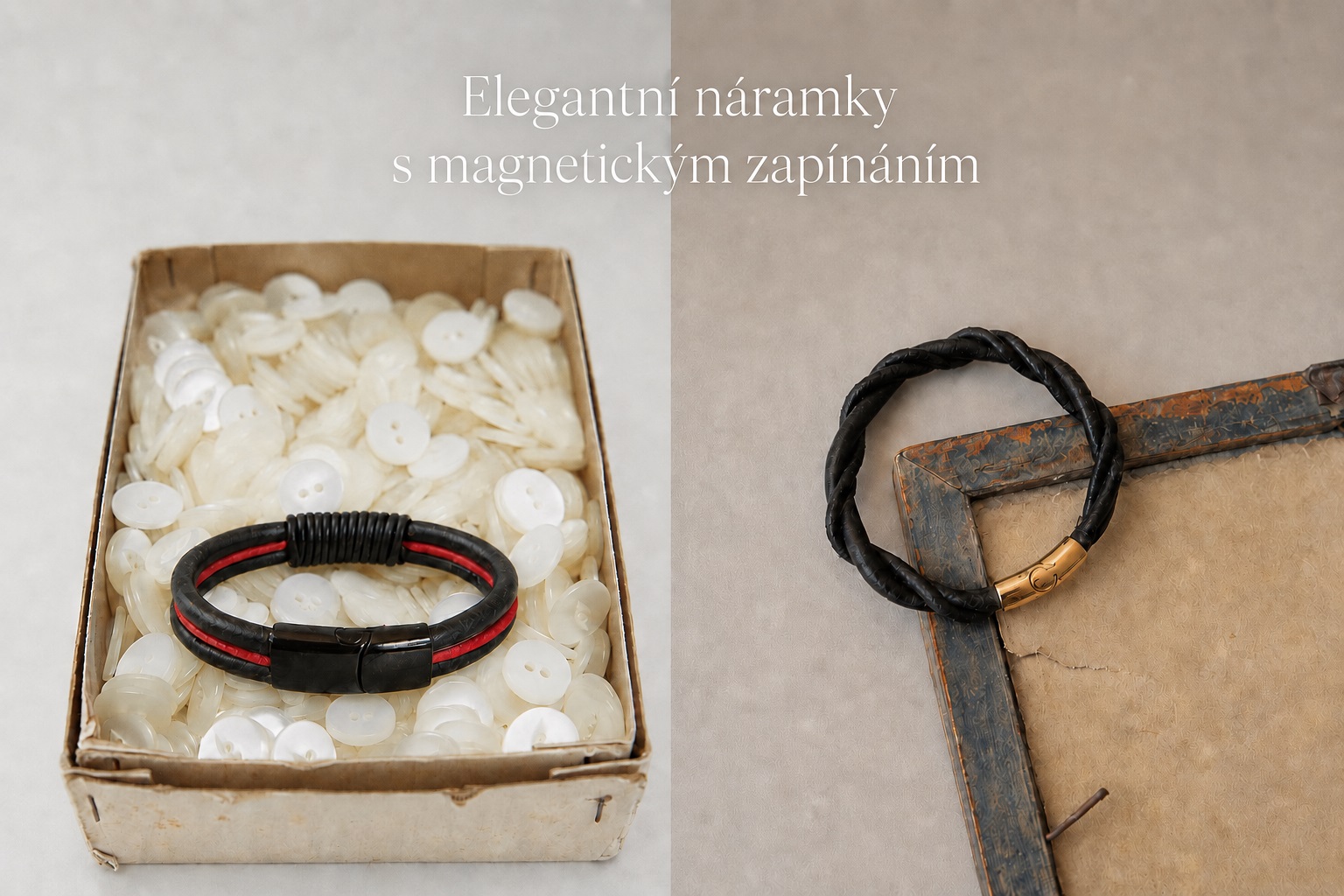 Kožené náramky s magnetickým zapínáním