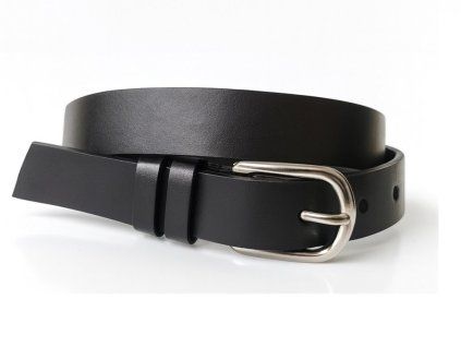 Minimal Black - úzký kožený opasek