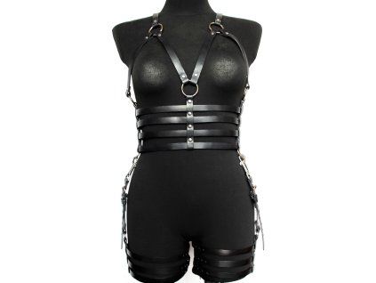 Bondage Harness, celotělový kožený postroj