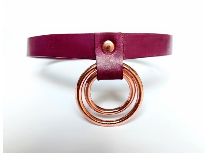 Kožený Choker s kruhy