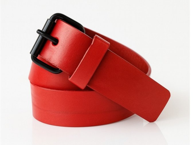 Kožený opasek 4 cm, přezka-černá