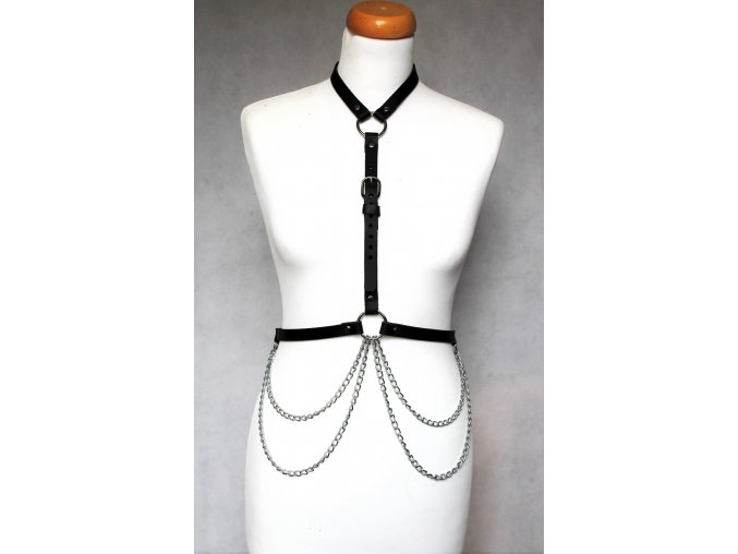 Kožený postroj s řetízkem, Body Harness