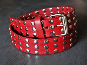 Kožený ručně nýtovaný opasek, 4 cm