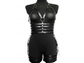 Bondage Harness, celotělový kožený postroj