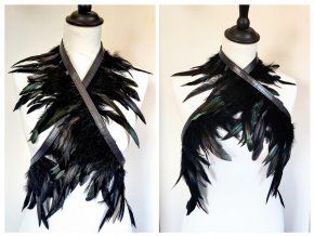 Kožený Harness s peřím, péřový postroj, Feather Harness