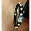 Kožený Choker s kovovými kužely, více barev kůže