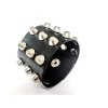 Kožený náramek „Spikes“ – pravá kůže, 5 cm, kužely