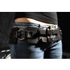 Kožený robustní opasek s kruhy, ručně šitý - Heavy belt
