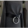 Kožený opasek s masivním kruhem – Noir Ring 10