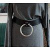 Kožený opasek s masivním kruhem – Noir Ring 10