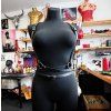 EMILIE – Zavinovací kožený harness / postroj (Ruční práce)  Barvy kování: stříbrná, mosazná, černá, růžová