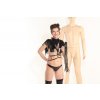 Kožený postroj s peřím,černá,Feather Harness, Festivalový outfit