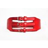 Široký kožený opasek 10 cm, King Belt, černá a červená barva kůže