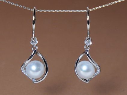 Ezüst gyöngy fülbevaló SE367B – elegáns női ékszer