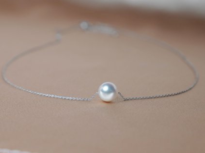 Elegáns arany nyaklánc fehér Déli tengeri gyönggyel