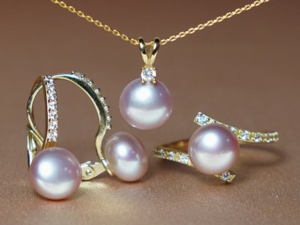 Gyöngy ékszer szett BC170YBS L arany foglalatban