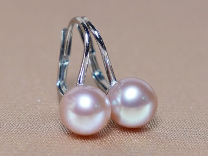 Elegáns fehér édesvízi gyöngy fülbevalók 14K aranyban DS701WFE L